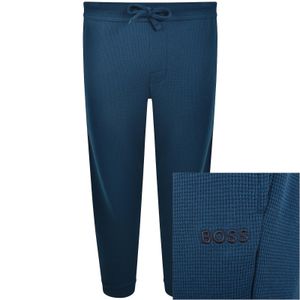 BOSS BUSINESS Blue Boss Waffle Cuff Joggers for men
