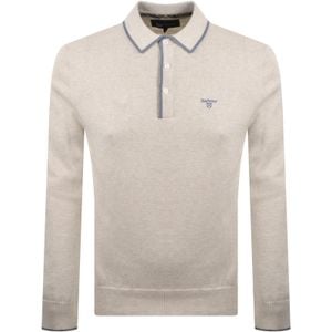 Barbour Grey Taunton Knitted Polo Whisper for men