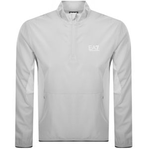 EA7 Grey Emporio Armani Half Zip Sweatshirt for men