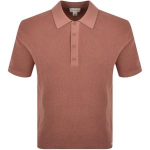Calvin Klein Pink Waffle Knit Polo for men
