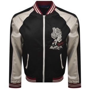 Replay Black Satin Bomber Jacket for men
