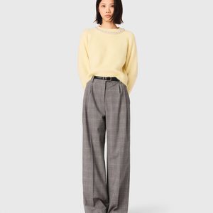 Maje White Removable Jewel Collar Jumper
