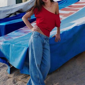 MANGO TEEN Blue Short-Sleeved Knitted Sweater