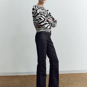 Mango White Zebra Print Knitted Jumper