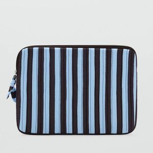 MANGO TEEN Blue Striped Laptop Case