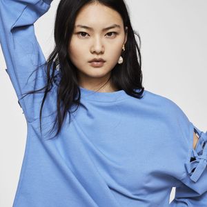 Mango Blue Bow Detail Sweater