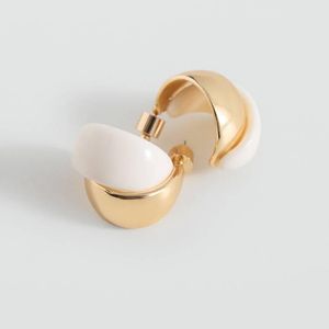 Mango White Mixed Resin Earrings