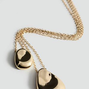 Mango White Double-Drop Pendant Necklace