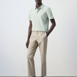 Mango White Slim Fit Cotton Piqué Blend Polo for men
