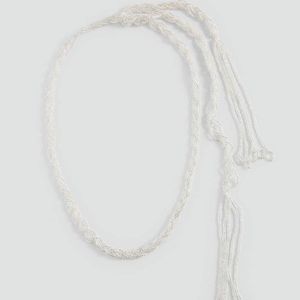 MANGO TEEN White Long Beaded Necklace