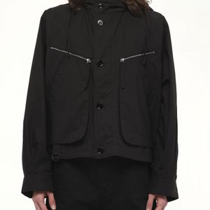 Lemaire Black Parachute Blouson Bomber Jacket, 100% Cotton for men