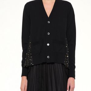 Sacai Black Floral Mix Cardigan
