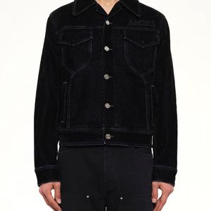 Amiri Black Vintage Cut Flock Denim Jacket for men