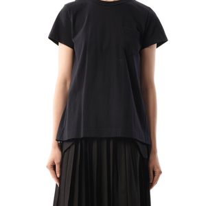 Sacai Black X Cotton Poplin X Jersey T-Shirt, Short Sleeves, 100% Cotton