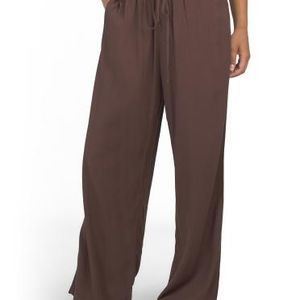MARSHALLS Brown Drawstring Pants With Pockets For