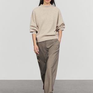 MASSIMO DUTTI Natural 100% Wool Oversize Knit Sweater