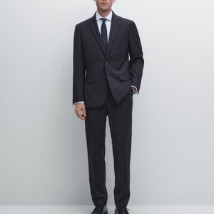 MASSIMO DUTTI Blue Cool Wool Suit Pants for men