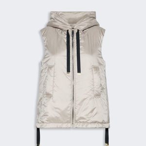 Max Mara White Padded Water-Repellent Hooded Gilet