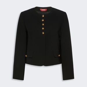 Max Mara Black Technical Cady Crew-Neck Jacket