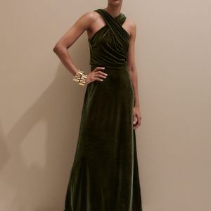 ME+EM Natural Crossover Full Length Dress