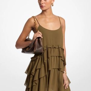 Michael Kors Green Georgette High-Low Tank Dress