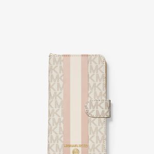 Michael Kors Logo Stripe Wristlet Folio Case For Iphone 11 Pro Max