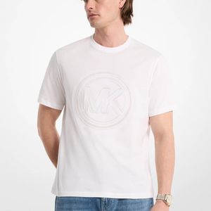 Michael Kors White Mk Logo Charm Cotton Jersey T-Shirt for men