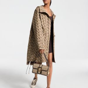 MICHAEL Michael Kors White Mk Mk2000 Logo Jacquard Oversized Parka