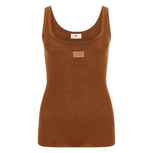 Elisabetta Franchi Brown Sleeveless Tops