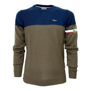 Aeronautica Militare Ma1307 Two-tone Sweater in het Blauw voor heren