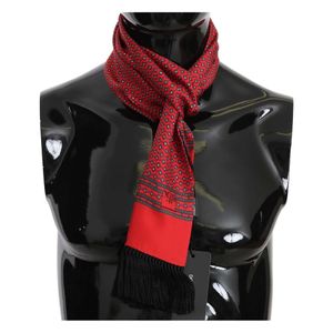 Dolce & Gabbana Puntdruk Silk Tassel Wrap Shawl Sjaal in het Rood voor heren
