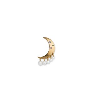 Jane Kønig Pearl Moon Earring, Gold-plated Sterling Silver in het Geel