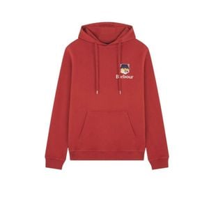 Barbour Red X Maison Kitsuné Fox Head Hoodie Burnt Cotton for men