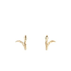 Aurelie Bidermann Tao Gold Plated Snake Mini Hoop Earrings in het Metallic