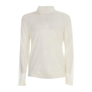 Theory High Neck Merino Sweater W/ Saddle Sleeves in het Wit voor heren