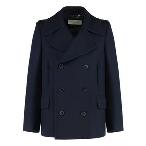 Dries Van Noten Blue Double-Breasted Coats for men