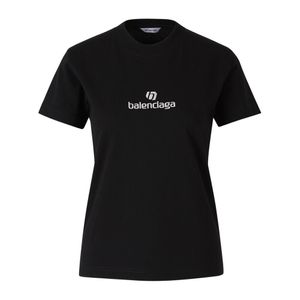 Balenciaga Geborduurd Logo T-shirt in het Zwart