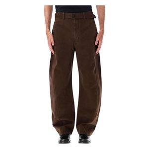 Lemaire Brown Wide Trousers for men