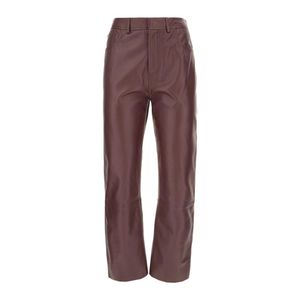 Alberta Ferretti Purple Leather Trousers