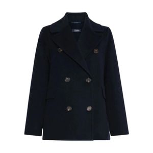 Max Mara Blue Double-Breasted Coats