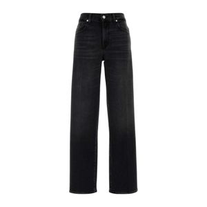 7 For All Mankind Black Straight Jeans