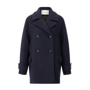 Closed Blue Double-Breasted Coats
