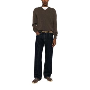 Fedeli Black V-Neck Knitwear for men