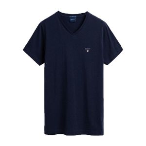 Gant T-shirt Col V Slim Fit Original in het Blauw voor heren