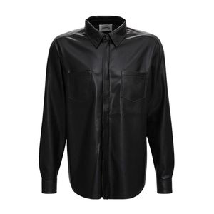 Nanushka Declan Shirt In Vegan Leather in het Zwart voor heren