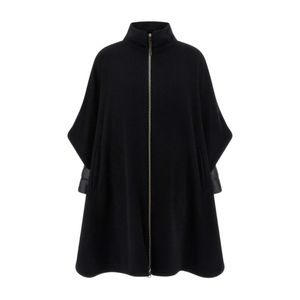 Herno Jassen ,Zwart ,Wol High Neck Zipped Coat