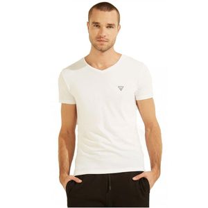 Guess T-shirt Basique Stretch À Petit Logo in het Wit voor heren