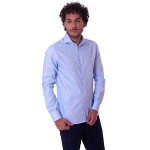 BRANCACCIO Slim Fit Operated Shirt in het Blauw voor heren