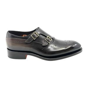Santoni Double Monk Strap in Schwarz für Herren
