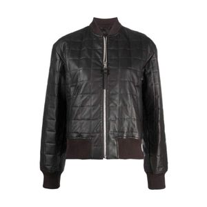 Bottega Veneta Quilted Leather Bomber Jacket in het Zwart